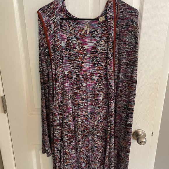 BKE Sweaters - BKE Knee Length Purple Cardigan with Hood